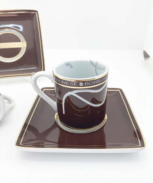 Set 2 tazze caffè in porcellana - Borbonese Yacht Club Marrone